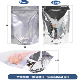 Cloudslucky 30PCS 12"X16" Mylar Bags for Food Storage with Clear Front Window,Smell Proof Stand Up Ziplock Pouch,Resealable Bags for Small Business Packaging Candy Coffee Bean Nuts Cookie Long Term