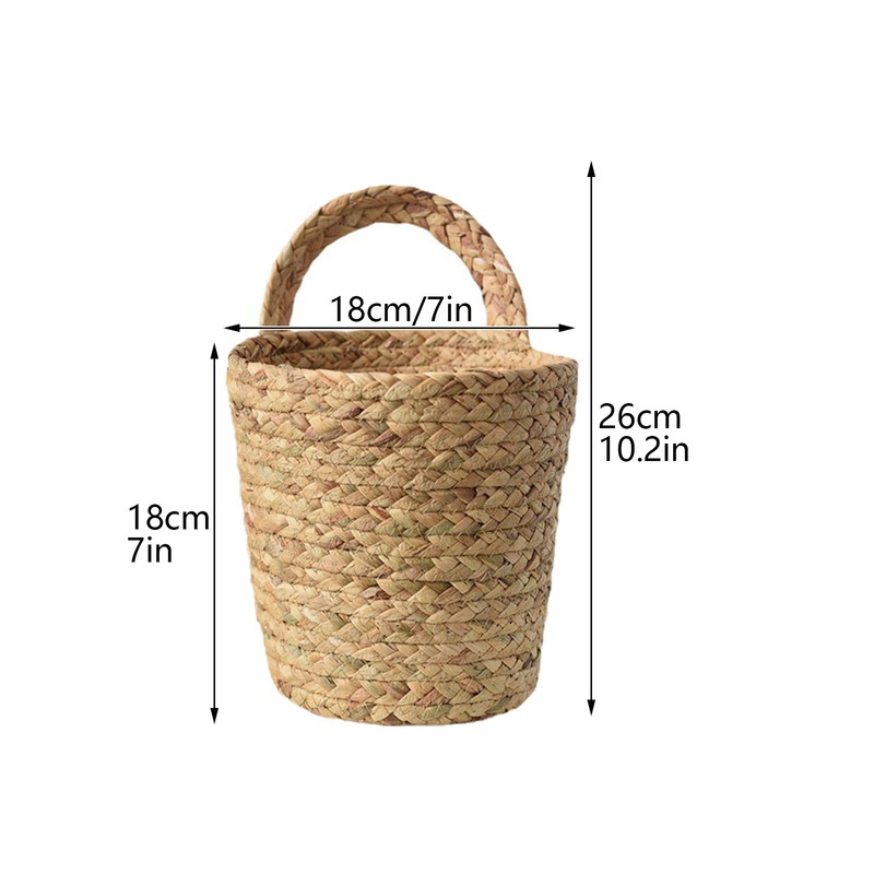 Seagrass Storage Basket Wall Hanging Basket Storage Rack Garden Plant