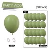 PartyWoo Olive Green Balloons 50 pcs 12 Inch Matte Sage