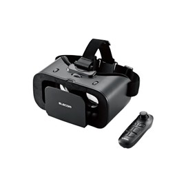 Elecom VRG-X03RBK VR Goggles & Remote Control, 360 Degree Eye Width Adjustment, Focus Adjustment, Compatible with Glasses, Aspherical Optical Lens, Compatible with Smartphones and iPhones Within 4.7 -