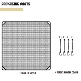 TANG Outdoor Air Conditioner Mesh Cover for Outside AC Units 32"x32" Air Conditioning A/C Top Cover Keep Leaves Debris Out with Bungee Cords All Seasons