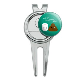 GRAPHICS & MORE Toilet Paper and Poop We Go Together Like Funny Friends Golf Divot Repair Tool and Ball Marker