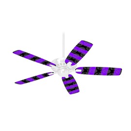 Skull Stripes Purple - Ceiling Fan Skin Kit fits most 42 inch fans (FAN and BLADES SOLD SEPARATELY)