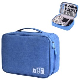 LTLSZRN Cable Bag, Cable Organiser Bag, Cable Organiser Travel, Travel Electronics Bag, Charging Cable Organiser, Travel Organiser, Charging Cable Bag, Electronics Accessories Organiser, blue, Cable