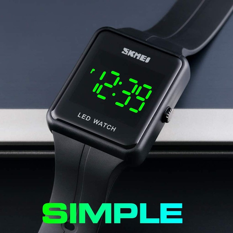 Gosasa Large Face LED Digital Watch Date Time 3Bar Waterproof