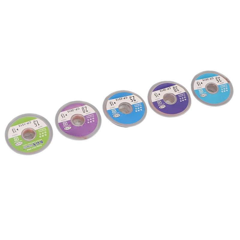 5 Pcs Solder Wick Set 1.5mm 2mm 2.5mm 3mm 3.5mm