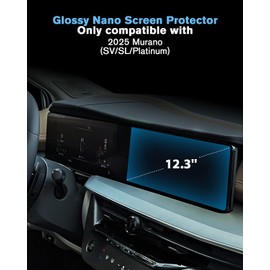 WEIPIN For 2025 Murano (SV/SL/Platinum) Screen Protector 12.3 Inch Nano Anti-Scratch Ultra-Tough Touchscreen *2 Accessories - No More Scratch&Fingerprint