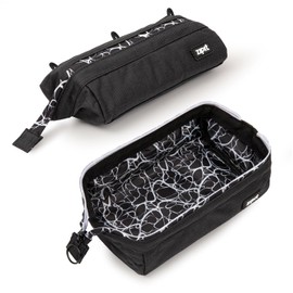 ZIPIT Lenny Pencil Case, Large Capacity Zipper Pouch for School, Stationery Bag for Teen Girls Boys and Adults, Black