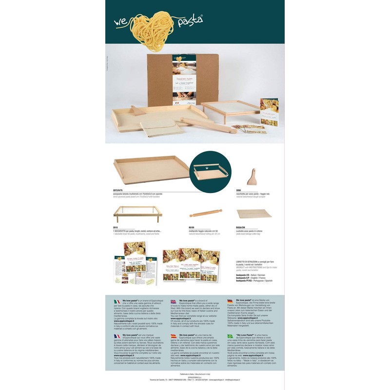 Eppicotispai "Let's Knead Together" Pasta Making Set, Made In Italy
