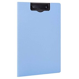 File Cover Folder Clipboard, Profile Clip File Folder, 360 Degree Flip Writing Pad, PP File Clipboard for A4 and Letter Size Business, Office, School Papers - Horizontal, Blue