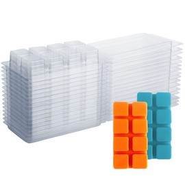 EUPNHY Wax Melt Containers-8 Cavity Clear Empty Plastic Wax Melt Molds-50 Packs Cubes Clamshells for Tarts Wax Melts.