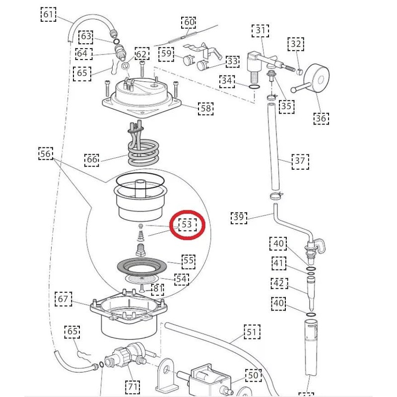 Water Rubber Mushroom Valve With Spring Compatible With DeLonghi Espresso