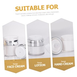 Baluue 2pcs Moisturizer Pump Dispenser Airless Push down Cream Containers for Lotions Travel-friendly Storage Jars Waste-reducing Design