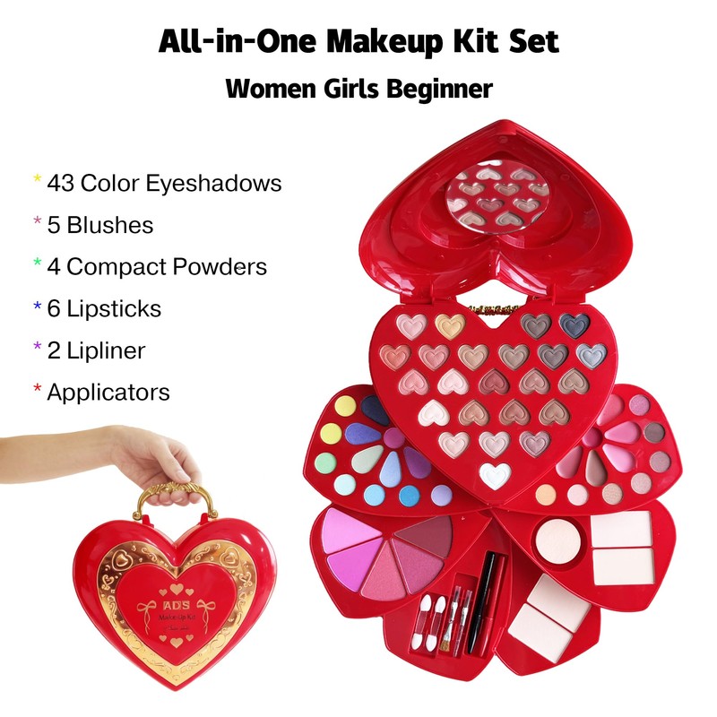 Heart Shape Makeup Kit - 60 Colors All-in-One Full Cosmetic