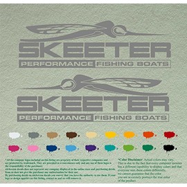 Pair 12" Skeeter Performance Compatible Replacement Decals *Grey* Vinyl Stickers Boat Outboard Motor Set of 2
