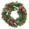 Ukrainian Christmas Wreath w. Frosted Straw Bows, Apples & Pine
