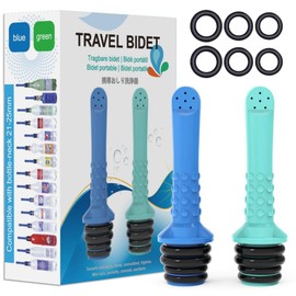 2PCS Backpacking Bidet - Portable Bidet for Toilet - Travel Bidets , Universal Shower Pipe for Traviling, Compatible with Every Bottle. Discreet,Ecological,Mini, Elderly,Sprayer (2pcs-Pocket Bidet)