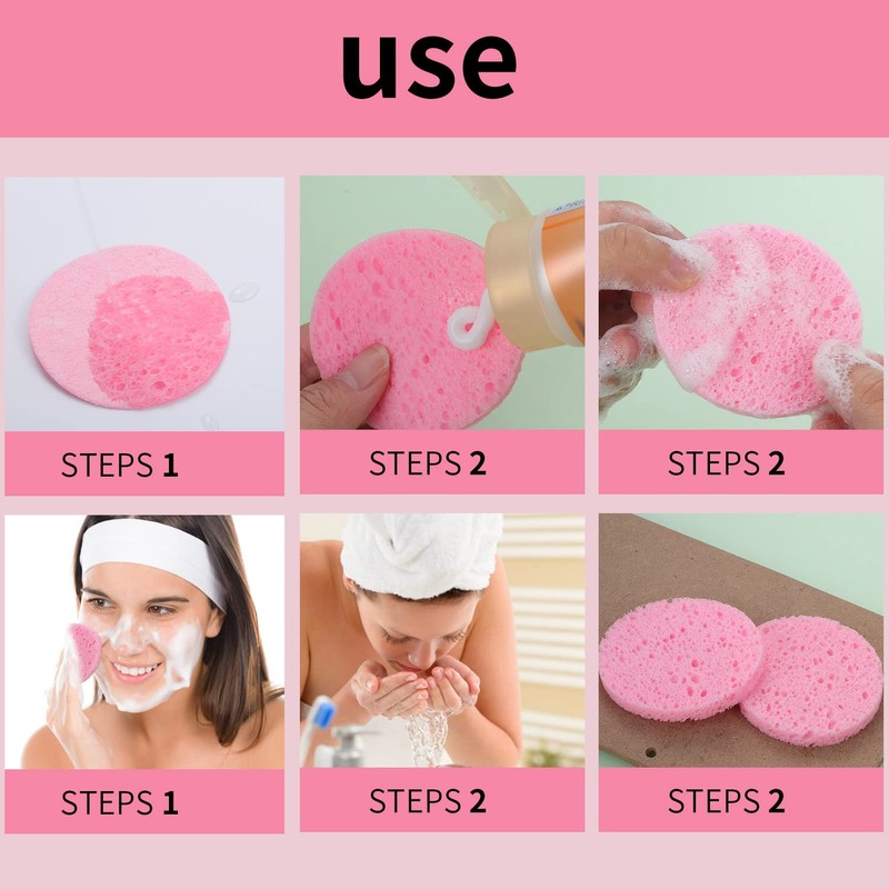60 Pieces Face Sponge, 6 cm Compressed Face Sponges Washable