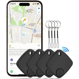 Air Tracker Tags-4 Pack (for iOS Only), Bluetooth Keys Finder Luggage Tracker Compatible with Apple Find My APP, Item Locator for Luggage, Backpack, Suitcases,Wallets, Replaceable Battery