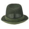 Initlove Mesh Fedora Hat for Men Short Brimmed Trilby Panama