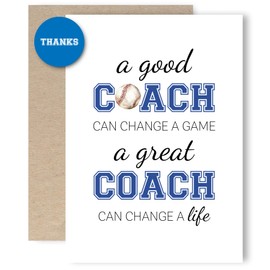 MOSSSH Coach Thank You Card, Baseball Greeting Cards, Thank You Gifts for Coaches, Envelope and Sticker