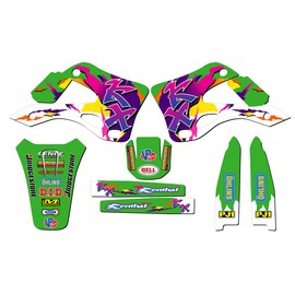 1999-2002 KX 125 Throwback Green Senge Graphics Base Kit Compatible with Kawasaki