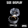 OHEETU Clear Acrylic Ring Boxes with Black Foam Insert Ring