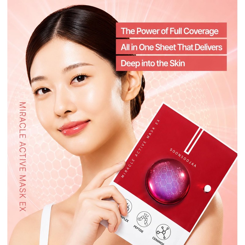 Soonsoojaa Worm Peptides Miracle Active Face Mask Korean Cosmetics Fine