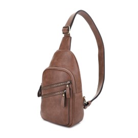 JESSIE & JAMES Jeannie Unisex Multi-Pocket Sling Bag Crossbody Backpack Purse - Taupe