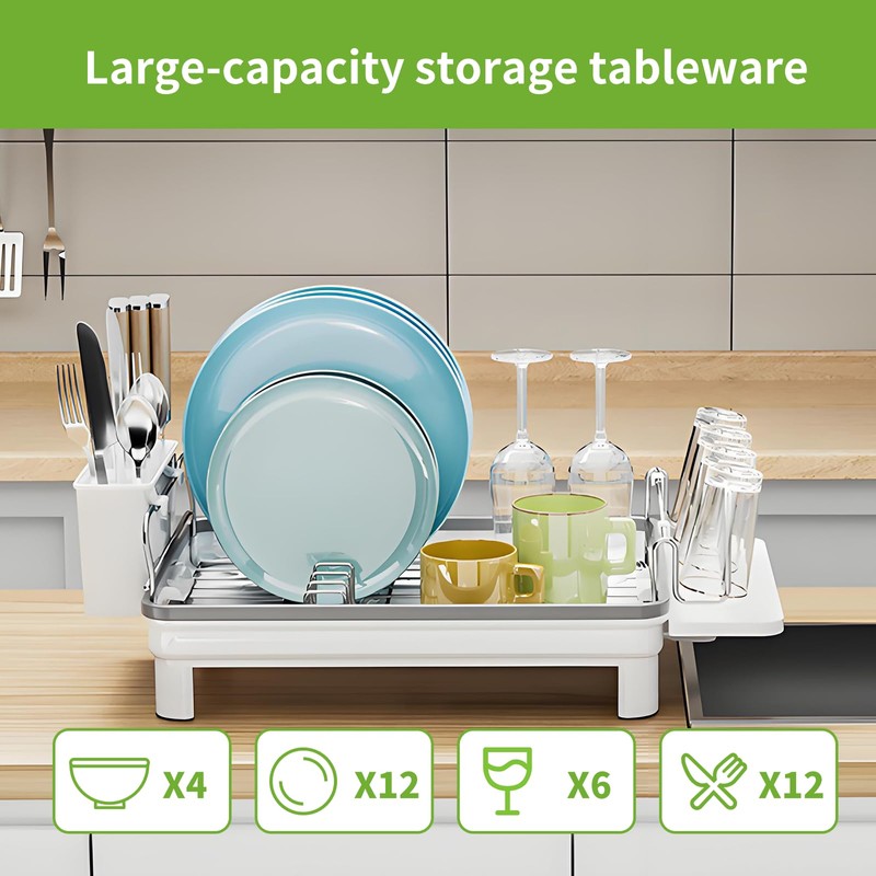 Stainless steel kitchenware storage rack - large capacity kitchen countertop