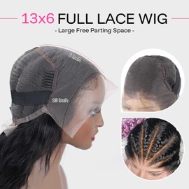 kopink 32 Inch 13x6 Lace Front Wigs Human Hair 200% Density Body Wave HD Lace Front Wigs Human Hair Pre Plucked with Baby Hair Natural Black Glueless 13x6 Full Lace Frontal Wigs For Women