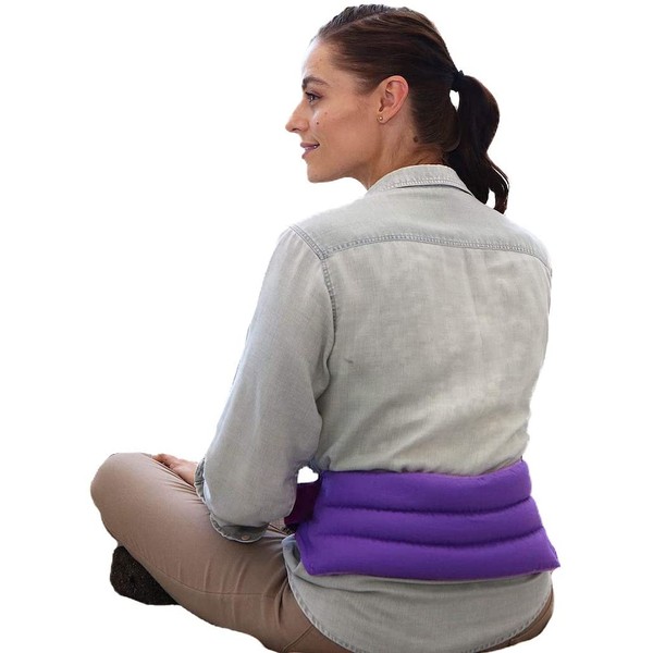 My Heating Pad for Cramps and Lower Back with Full Body Strap | Perfect Microwave for Sore Muscles, Stress Relief, and Relaxation | American Made Hot Packs for Pain (Purple)