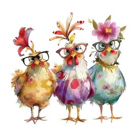 2pcs 5.12"x4.92" Bright Chicken Sticker - Self-Adhesive & Waterproof Decal for Cars, Motorcycles, Laptops, Walls, Toilet Seats & Tanks, Suitable for Holiday Home Decoration |#CZ292