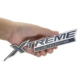 2X Xtreme X Treme Limited Edition Emblem 3D Badge Nameplate Logo Replacement for Xtreme Fender Side Trunk Rear (Silver Red), X1AQA-10