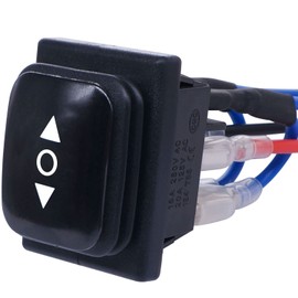 weideer Reverse Polarity Switch Waterproof 12V RV Jack Switch ON/Off/ON Momentary Rocker Toggle Switch with Jumper Wires