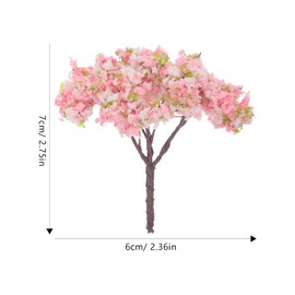HOLIDYOYO 10pcs Miniature Flower Tree Model Cherry Blossom Trees Mini Fake Trees Model Trees Scenery Railroad Scene