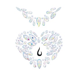 Leg Avenue Women's Adhesive Body Jewels Pasties Stickers, Iridescent, One Size