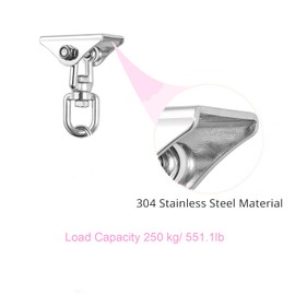 zalati Swing Hanger Hammock Brackets 250KG Capacity SUS304 Stainless Steel Heavy Duty for Swing Chairs Sandbag Hanging - 360° Rotation