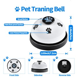 Lcckyeng 3 Pack Dog Doorbells, Pet Training Bells for Outside Potty Training and Communication, Bell for Dog Cat Puppy Interactive Toys (White, 3 Pack)