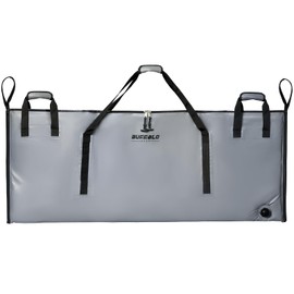 Buffalo Gear Insulated Fish Kill Bag 60x24 In,Leakproof Fish Cooler Bag with YKK Zipper,Large Portable Fish Bag White,Keep Ice Cold More Than 24 Hours (Grey)
