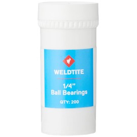 Weldtite 1/4-inch British Made Case Hardened Ball Bearings, Silver, 200 Pieces