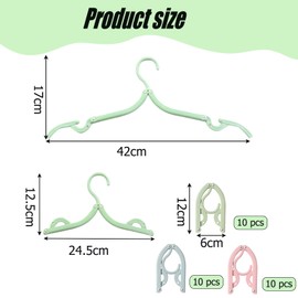 30 Pcs Folding Clothes Hanger, Travel Coat Hangers, Portable Travel Hangers Foldable, Attractive and Durable Suitable for Home Hotel Camping (3 Colors)