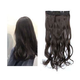 24" Hair Extensions 1 Piece 5 Clips 3/4 Full Head Long Straight Curly Hairpieces Blonde Black Brown Silver Grey Red¡­