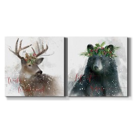 Renditions Gallery Llama and Bee Wall Art, Premium Gallery Wrapped Canvas Decor, Ready to Hang, 16 in H x 16 in W, Made in America Print