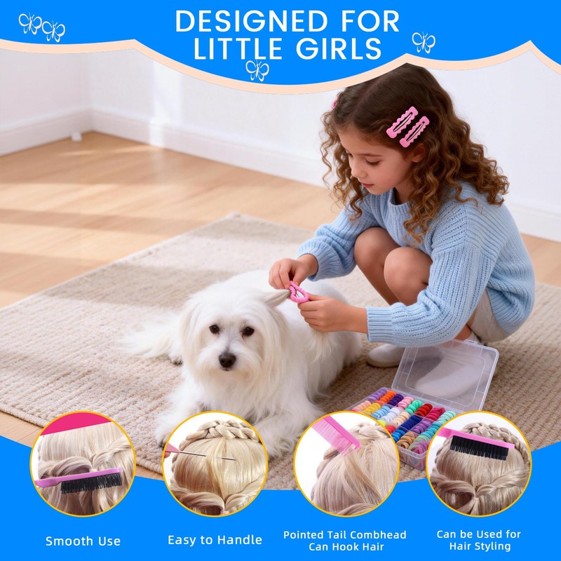 Hair Accessories Set for Girls, 400 Elastic Hair Bands, 10
