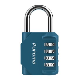 Puroma 1 Pack Combination Lock for Locker 4 Digit Outdoor Waterproof Padlock for School, Gym, Sports, Fence, Toolbox, Gate, Case, Outdoor, Hasp Storage (Peacock Blue)