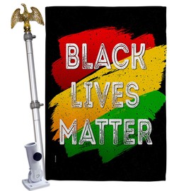 Black Lives Freedom Decorations Home Decor Banner Room Wall Art Patio Porch Lawn Garden Flag Stand Pole Outdoor Tapestry Yard Signs Black History Month BLM African Americans Heritage Made in USA
