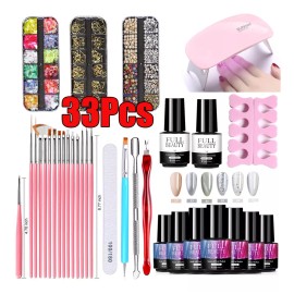 Gel Nail Polish Kit De Esmalte De Uñas De Gel, Luz Uv Led, Kit De Inicio De