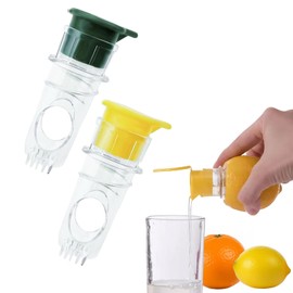 2 Pcs Lemon Juicer Squeezers Manual Lemon Press for Kitchen Portable Transparent Hand Fruit Juicer for Orange Lime Pomegranate