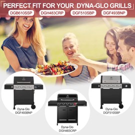 Adviace Replacement Parts for Dyna-Glo DGB610SSP DGH483CRP DGF493BNP DGF510SBP Grills, 15 inch Porcelain Grill Heat Tents Heat Plates for Outdoor Gourmet GR2205720-OG-00 GR2205723-OG-00, Set of 6